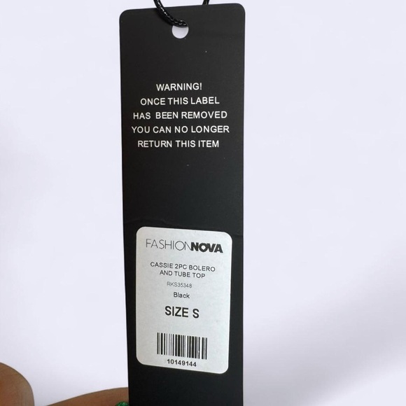 Fashion Nova Bolero Shrug Long Sleeve Top Black Size Small NWT - Picture 3 of 4